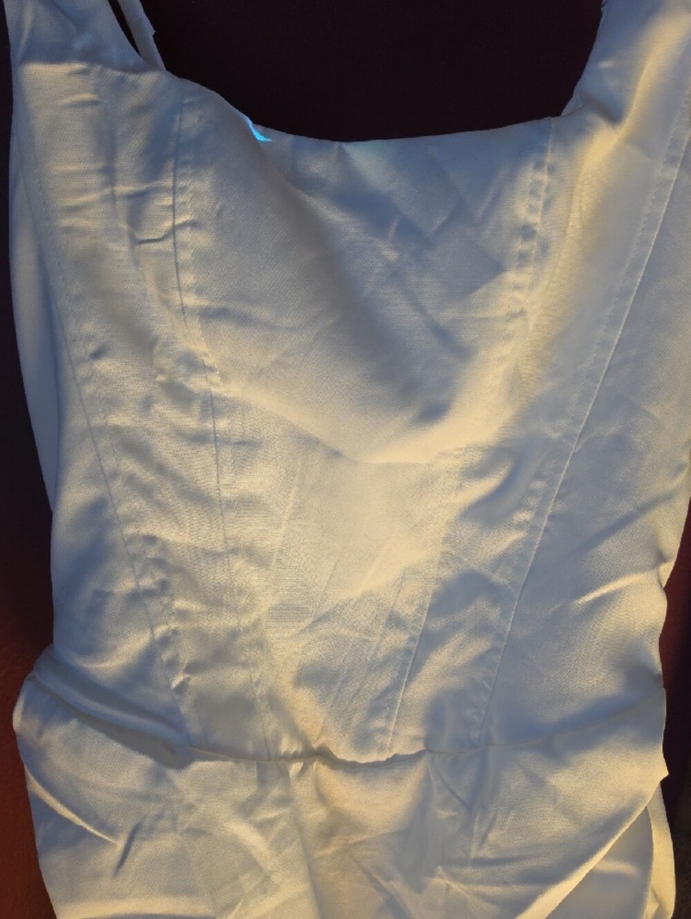 White Ruched Square-Neck Mini Dress - Picture 2 of 6